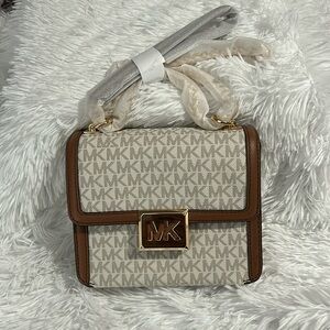 MK small Sonia Vanilla square monogram. NWOT
